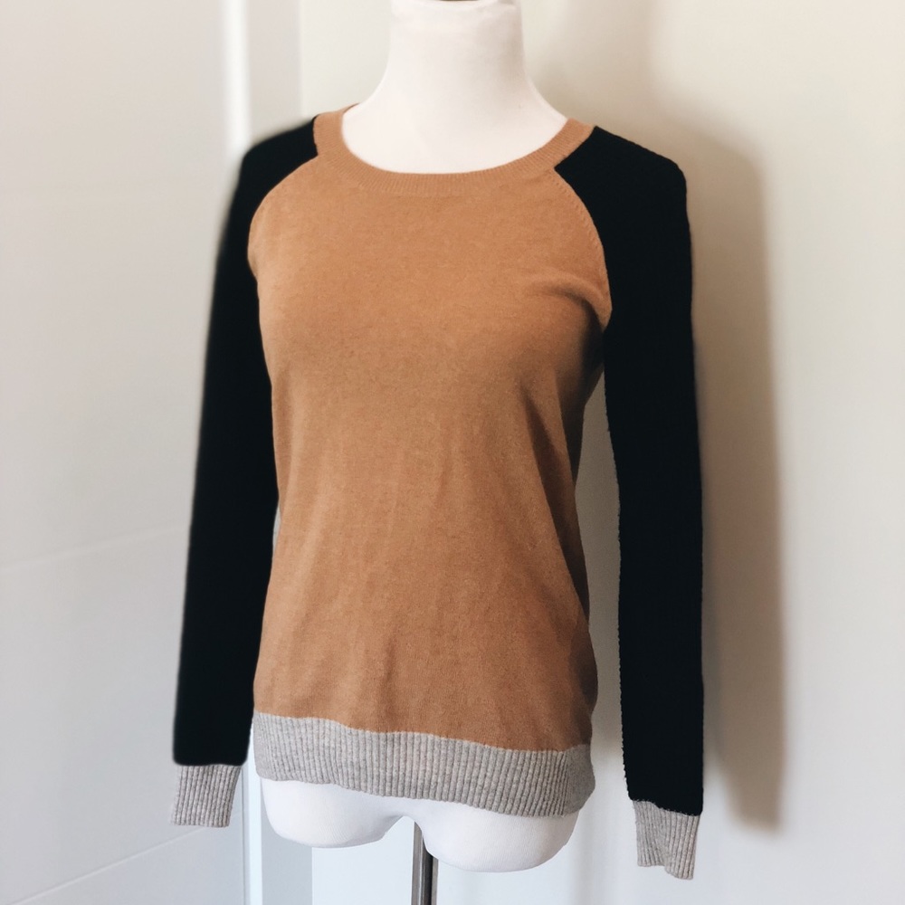 Madewell Waffle Knit sweater XS black and brown